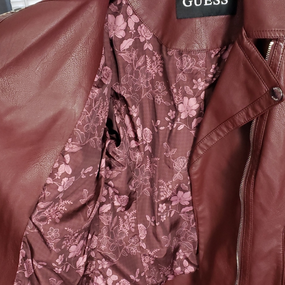 💥NEW💥 Womans Red Soft Like Leather Jacket - Picture 3 of 8